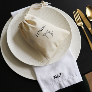 Personalised Black & White Bold Initials Napkin 