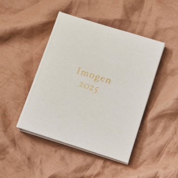 Personalised Linen Baby Journal Keepsake Book