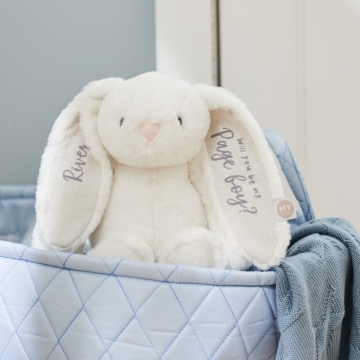 Personalised My 1st Years Be My Pageboy White Bunny Soft Toy