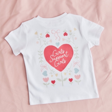 My Kids Personalised Girls Support Girls White T-Shirt