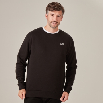 Personalised Men’s Black Initial Slim Fit Sweatshirt