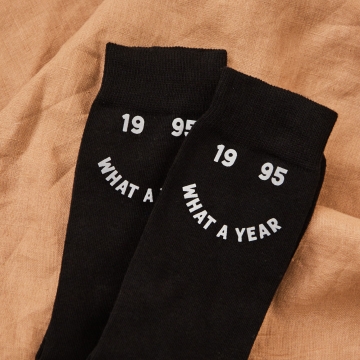 Personalised What a Year Black Socks by Made Yours