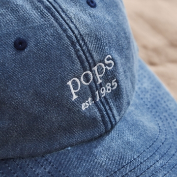 Personalised Family Vintage Cap in Denim Blue 