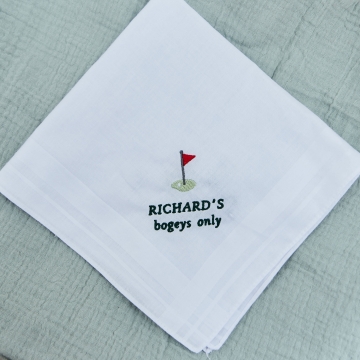 Personalised Bogeys Only Golf Handkerchief