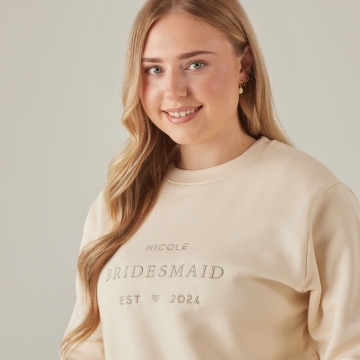 Personalised Cream Bridesmaid Sweatshirt