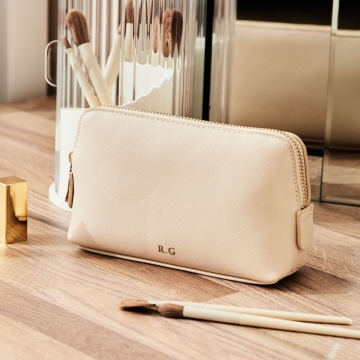 Personalised Medium Oyster Make-Up Bag by Made Yours