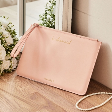 Personalised Pink Bridesmaid Pouch