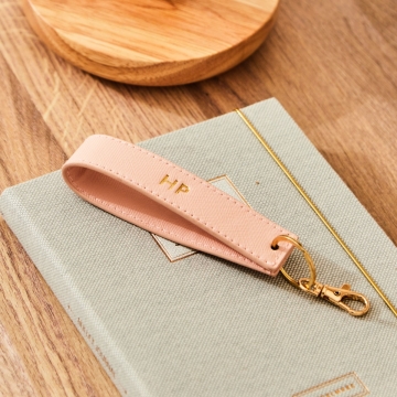 Personalised Embossed Pink Keyring