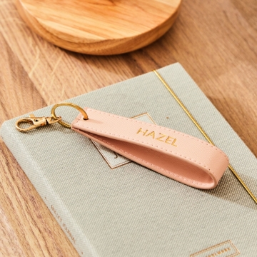 Personalised Embossed Pink Keyring