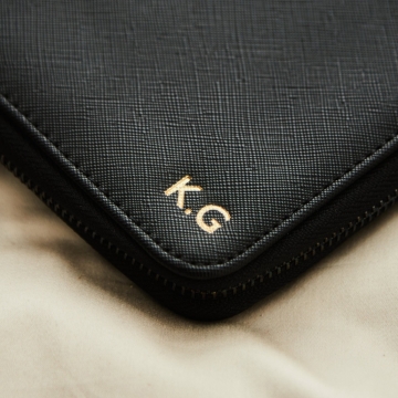 Personalised Embossed Travel Case in Black by Made Yours