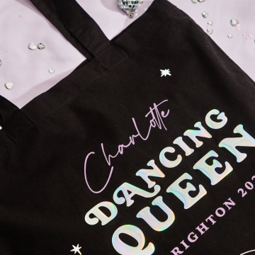 Personalised Dancing Queen Black Tote Bag 