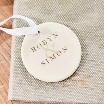 Personalised Couple's Names Ceramic Decoration