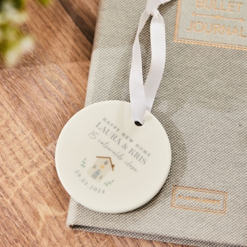 Personalised Happy New Home Ceramic Decoration