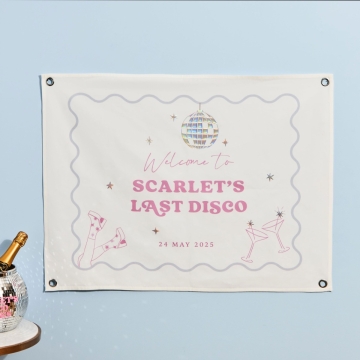 Personalised Last Disco Welcome Wall Hanging
