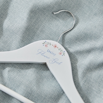 Personalised Wildflower Wedding Children's Wooden Coat Hanger