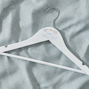 Personalised Wildflower Wedding Children's Wooden Coat Hanger