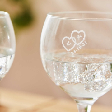 Personalised Couples Initials Gin Glass Set