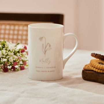 Personalised Birth Flower Tall Mug by Made Yours