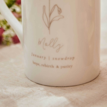 Personalised Birth Flower Tall Mug by Made Yours