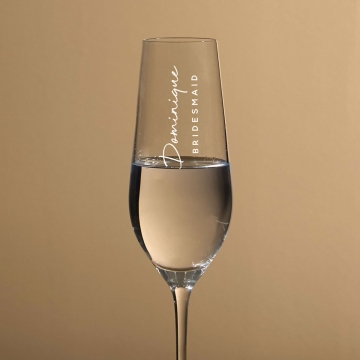 Personalised Bridesmaid Crystal Champagne Flute