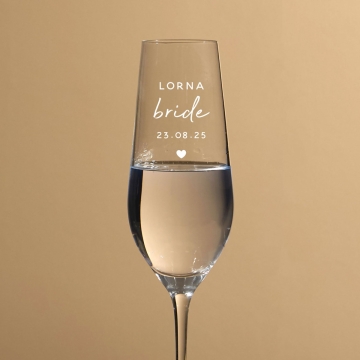 Personalised Bride Crystal Champagne Flute