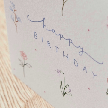 Personalised Botanical Happy Birthday Card