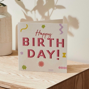 Personalised Brights Happy Birthday Card