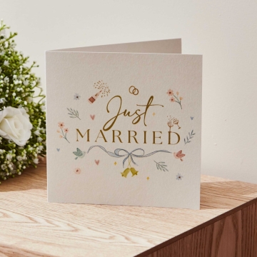 Personalised Just Married Greeting Card 