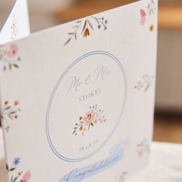 Personalised Wildflower Congratulations Wedding Greeting Card