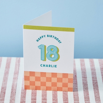 Personalised Modern Milestone 18th Birthday Card