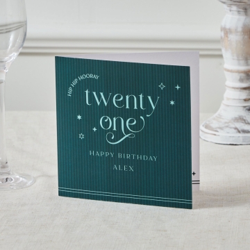 Personalised Sparkle 21st Birthday Card