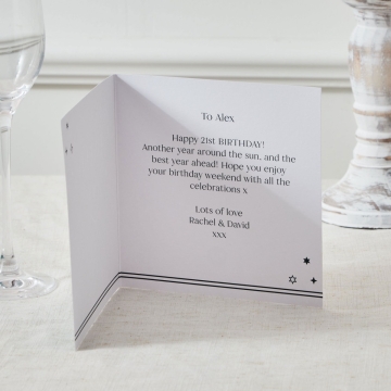 Personalised Sparkle 21st Birthday Card