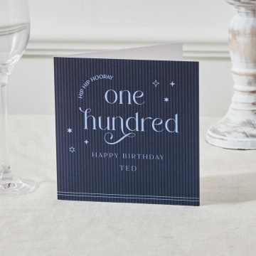 Personalised Sparkle 100th Birthday Card