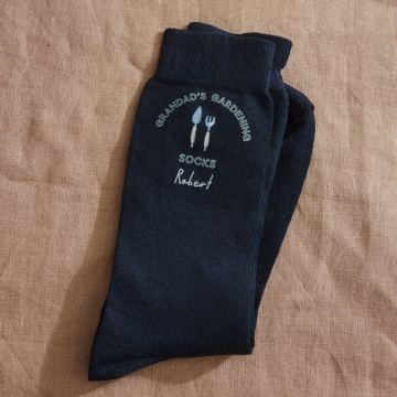 Personalised Navy Gardening Socks 