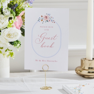 Personalised Wildflower Please Sign Our Guestbook Artwork Table Sign
