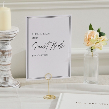 Personalised Wedding Black & White Please Sign Our Guestbook Artwork Sign