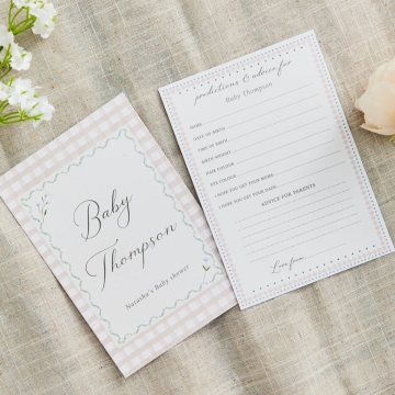 Personalised Baby Shower 8-Pack Prediction Cards by Made Yours