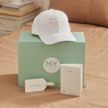 Personalised Wifey Cap & Honeymoon Travel Gift Set