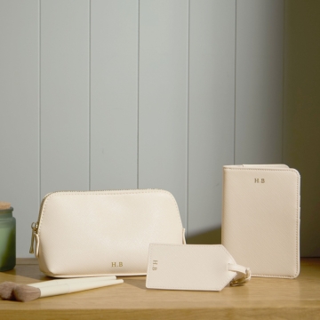 Personalised Oyster Passport & Cosmetic Bag Travel Gift Set 