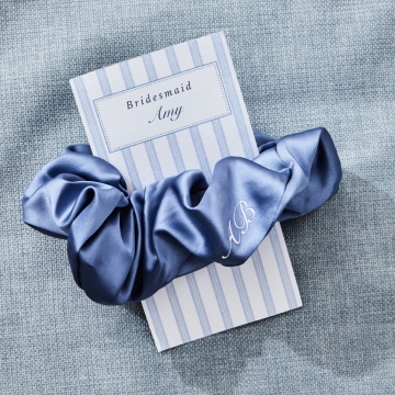 Personalised Blue Scrunchie Bridesmaid Gift 