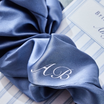 Personalised Blue Scrunchie Bridesmaid Gift 