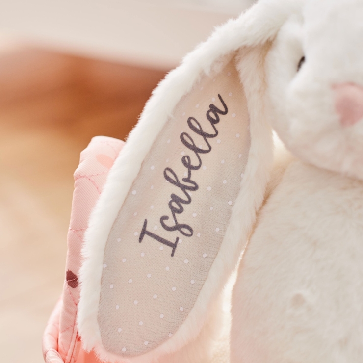 Personalised My 1st Years Be My Flower Girl White Bunny Soft Toy